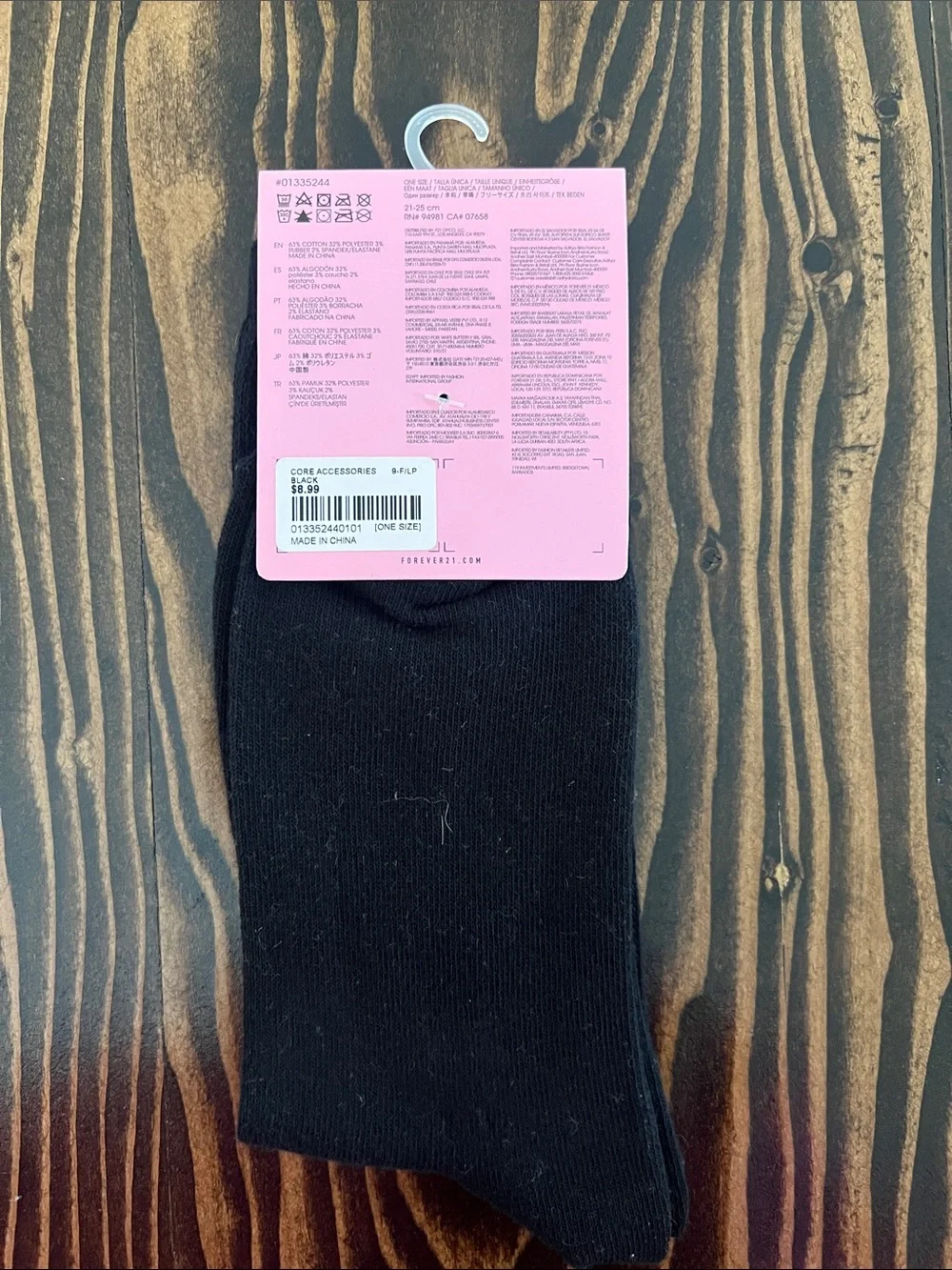 Juicy Couture Black Crew Socks with Rhinestone Logo